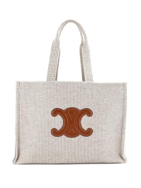 Cabas Thais Triomphe Striped Canvas Large tote bag by CELINE 