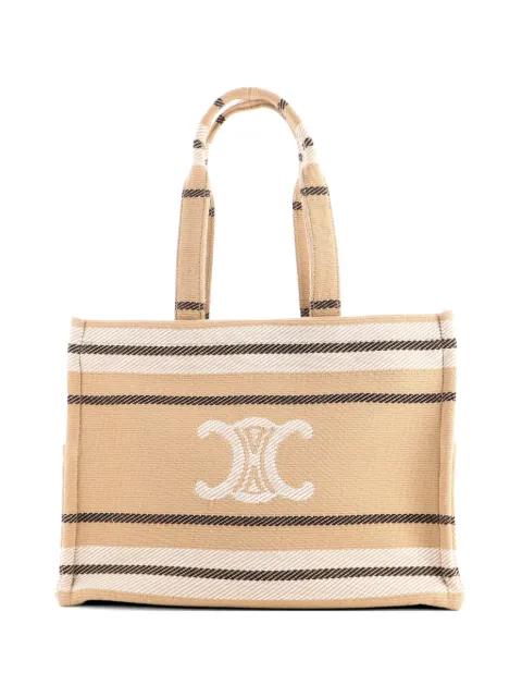 Cabas Thais Triomphe Striped Jacquard Textile Large tote bag by CELINE 