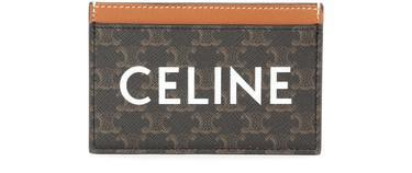 Card holder in Triomphe canvas with Celine print by CELINE