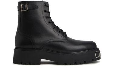 Celine bulky lace-up boot with studded outsole in shiny bull by CELINE