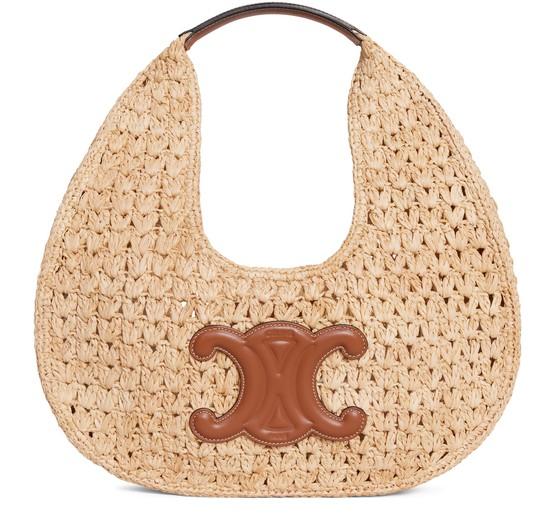 Celine classic panier hobo bag  in raffia and calfskin by CELINE