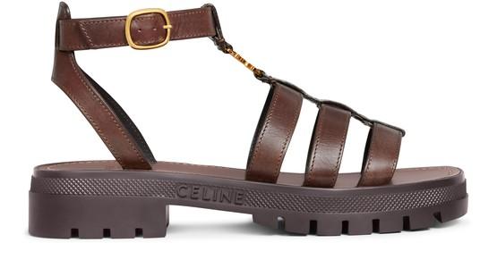 Clea Triomphe gladiator chunky calfskin sandals - vegetal tanning by CELINE