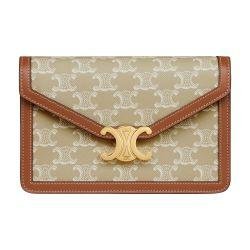 Clutch bag with margo chain in triumph canvas and calfskin by CELINE