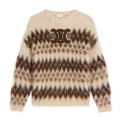 Crew neck sweater in Fair Isle mohair by CELINE