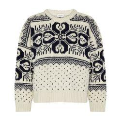 Crew neck sweater in Fair Isle wool and cashmere by CELINE