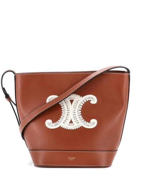 Cuir Triomphe Leather Small bucket bag by CELINE 