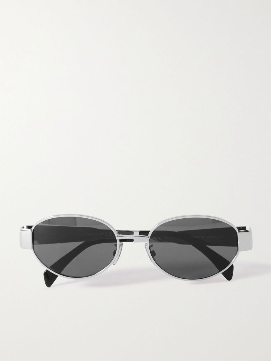 Oval-frame silver-tone and acetate sunglasses by CELINE EYEWEAR