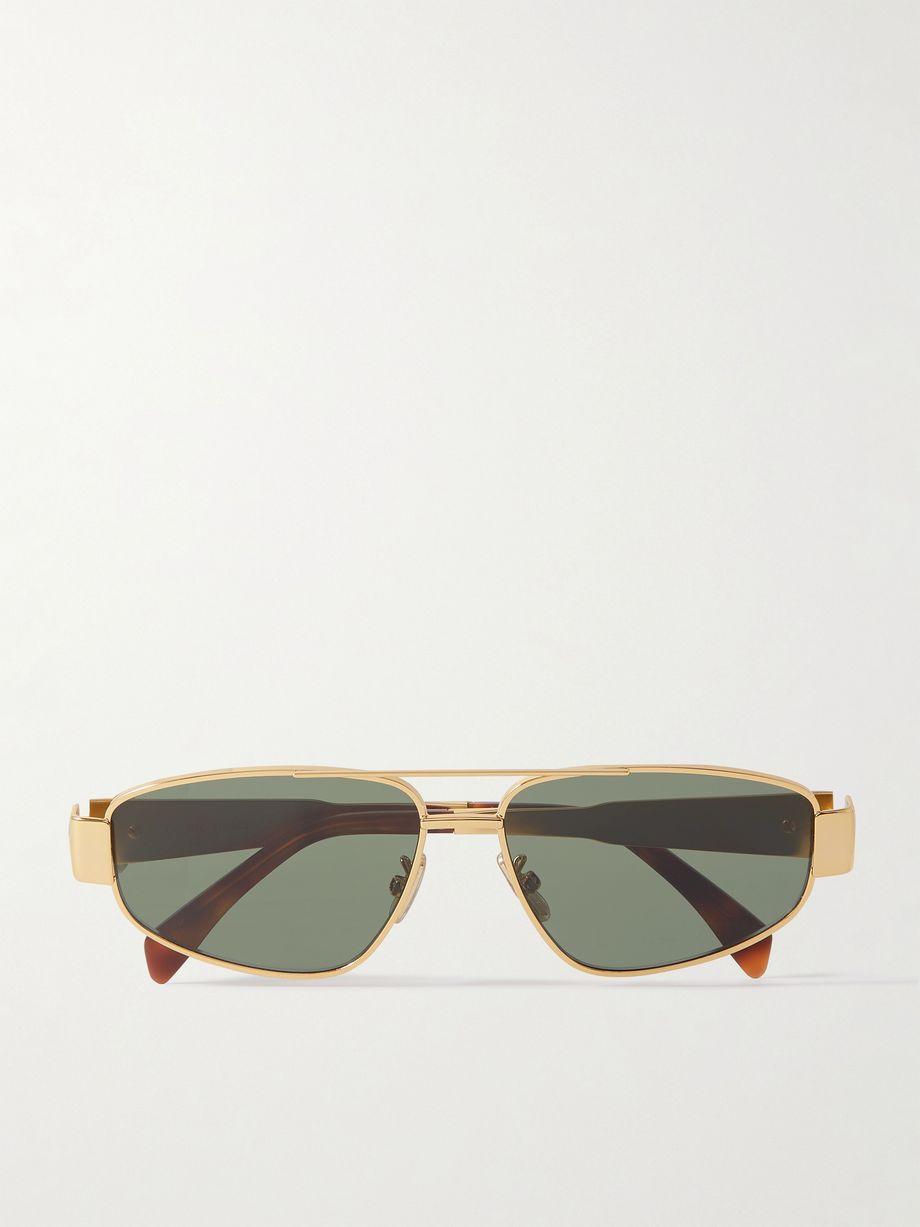 Triomphe aviator-style gold-tone and acetate sunglasses by CELINE EYEWEAR