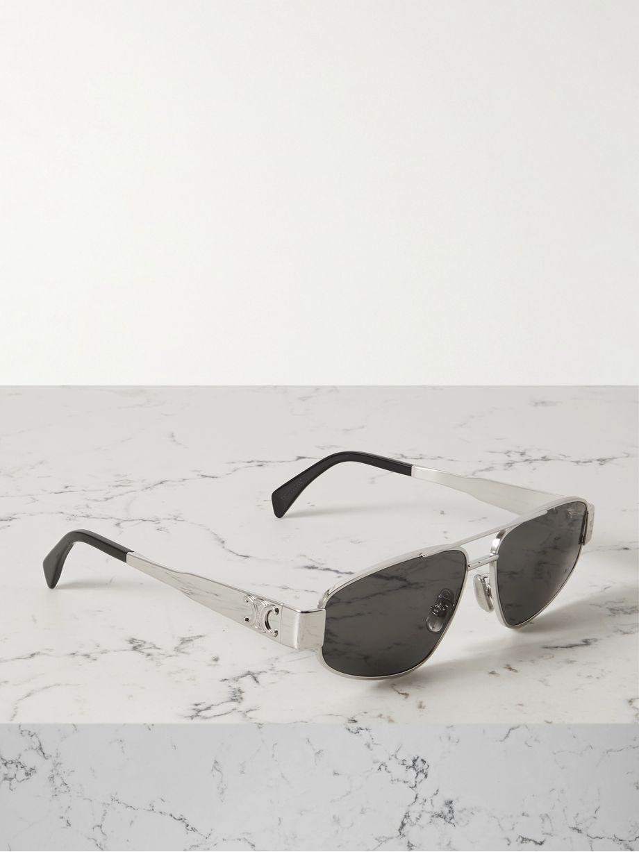 Triomphe aviator-style silver-tone and acetate sunglasses by CELINE EYEWEAR