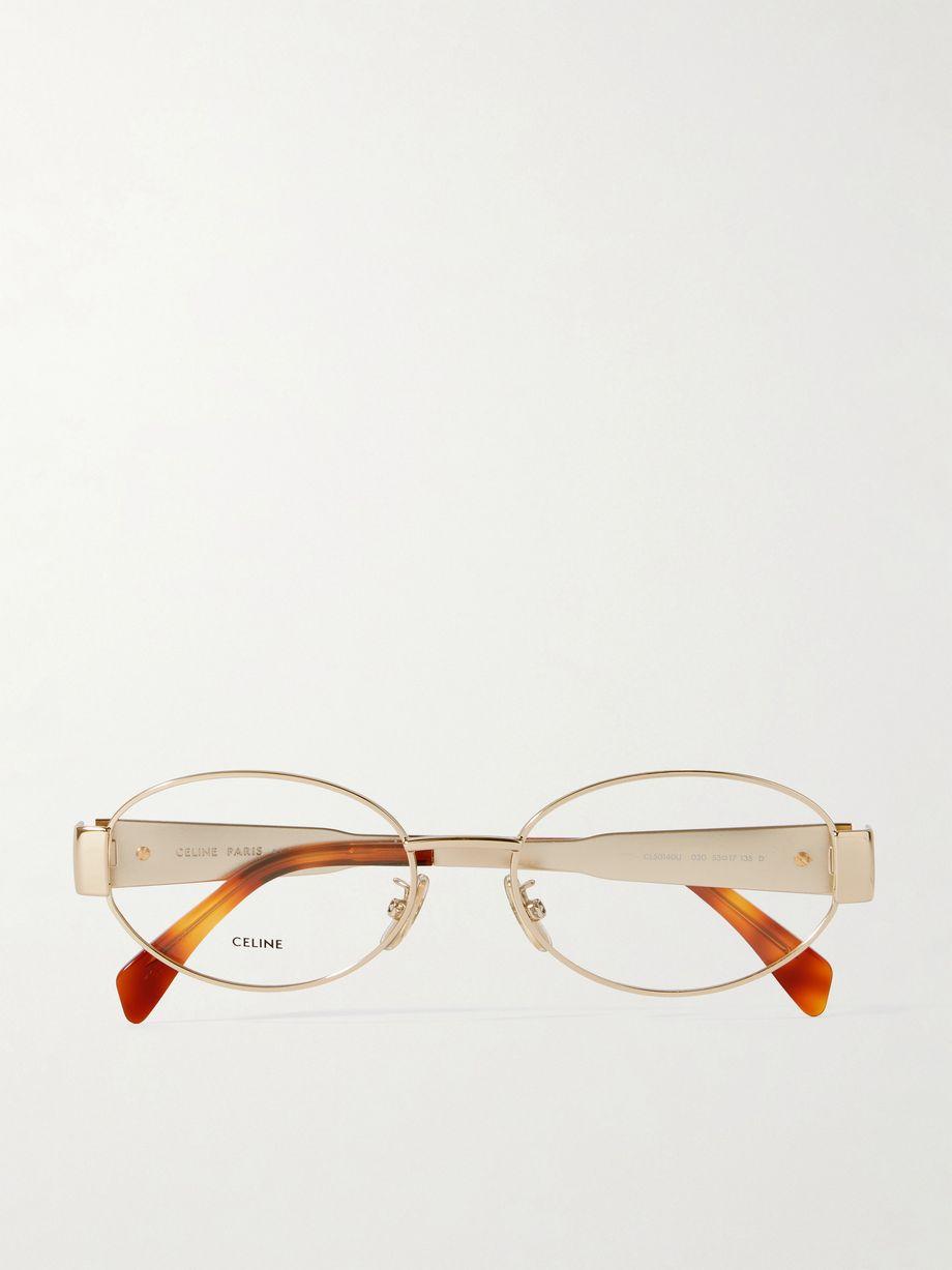Triomphe oval-frame gold-tone optical glasses by CELINE EYEWEAR