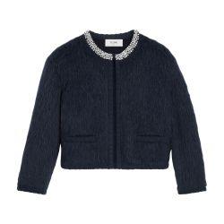 Embroidered cardigan in brushed mohair by CELINE