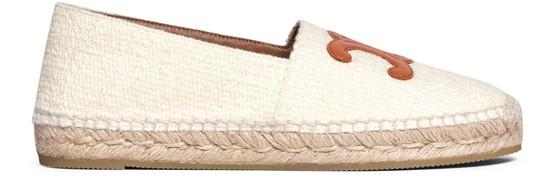 Flat espadrille with Triomphe patch signature in tweed & calfskin by CELINE