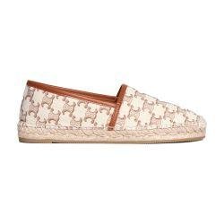 Flat espadrille with Triomphe signature in Triomphe canvas & calfskin by CELINE
