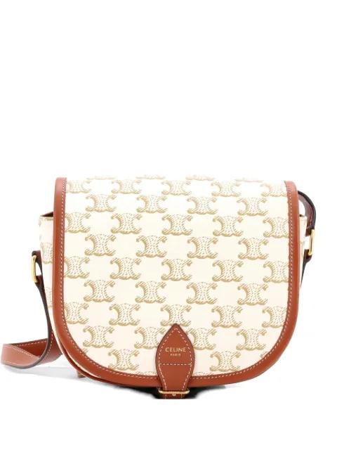 Folco Bag Triomphe Coated Canvas Medium crossbody bag by CELINE 