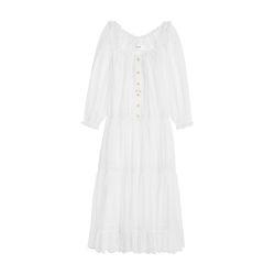 Folk embroidered  in cotton muslin dress by CELINE