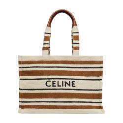 Large cabas Thais in striped textile with celine jacquard by CELINE