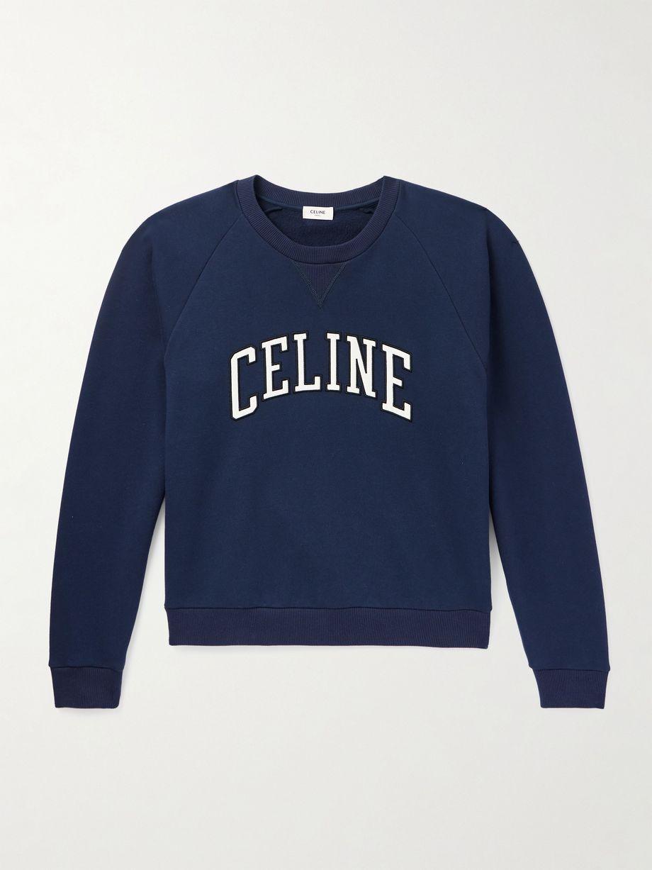 Logo-Appliquéd Cotton-Jersey Sweatshirt by CELINE