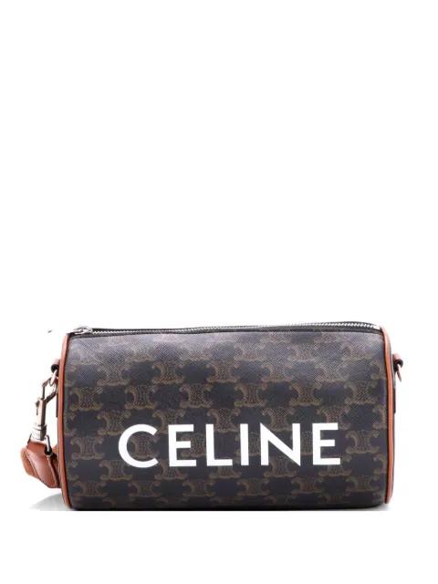 Logo Cylinder Bag Triomphe Coated Canva crossbody bag by CELINE 