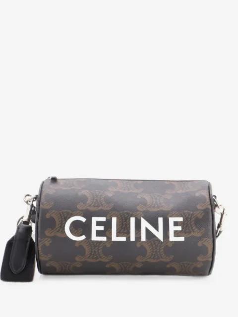 Logo Cylinder Bag Triomphe Coated Canva crossbody bag by CELINE 