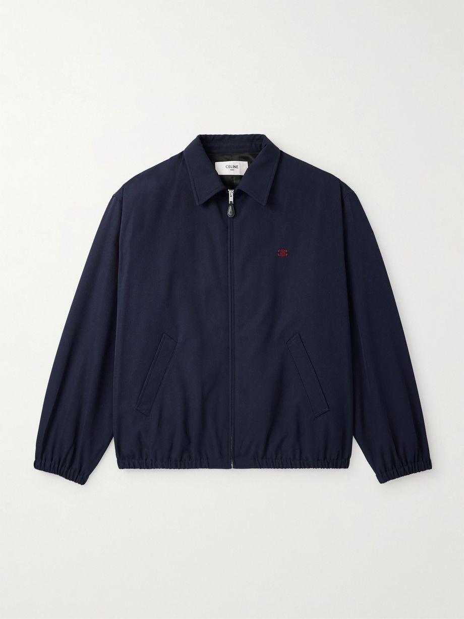 Logo-Embroidered Wool and Cotton-Blend Gabardine Blouson Jacket by CELINE