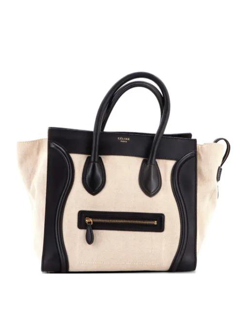 Luggage Bag Canvas and Leather Mini satchel by CELINE 