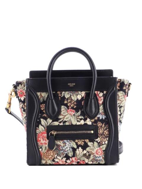 Luggage Bag Printed Jacquard and Leather Nano satchel by CELINE 