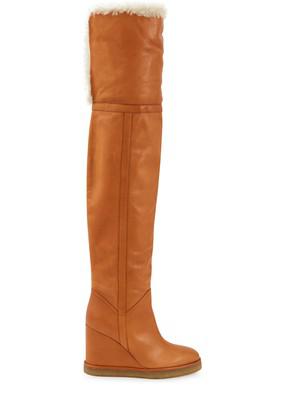 Manon wedge thigh boots by CELINE