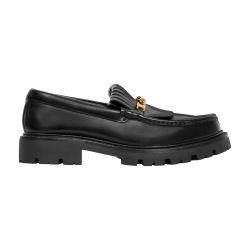 Margaret chunky loafer with fringes and Triomphe chain in polished bullskin by CELINE