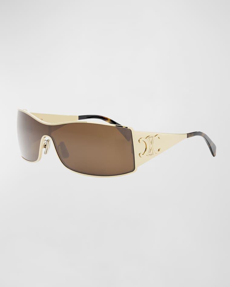 Maxi Triomphe Metal Rectangular Shield Sunglasses by CELINE