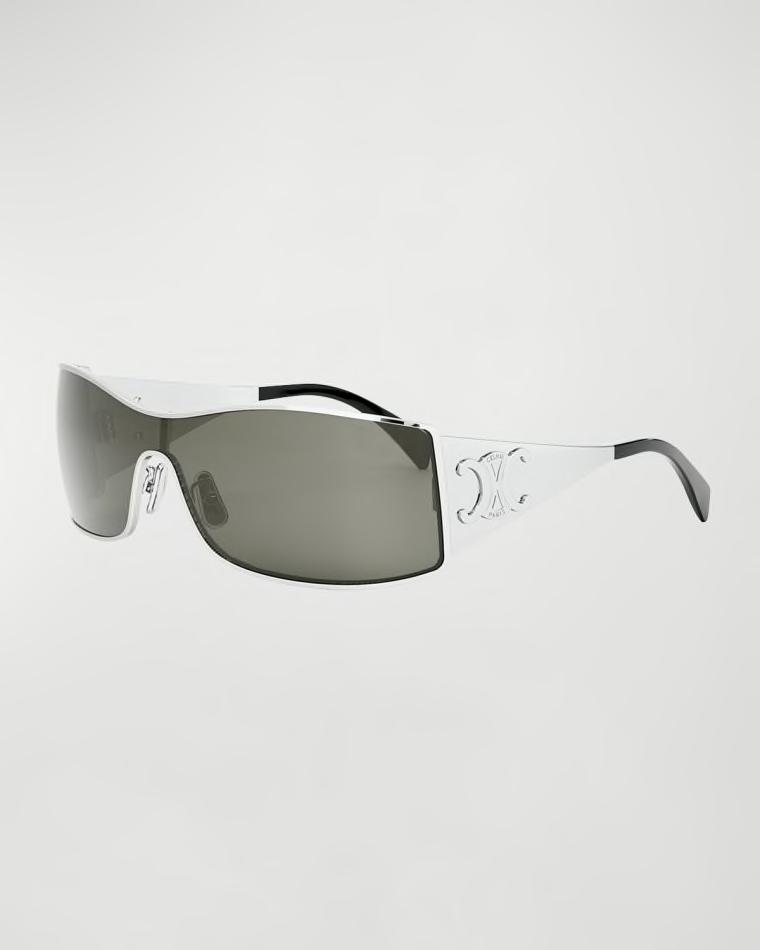 Maxi Triomphe Metal Rectangular Shield Sunglasses by CELINE