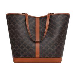 Medium cabas in Triomphe canvas and calfskin by CELINE