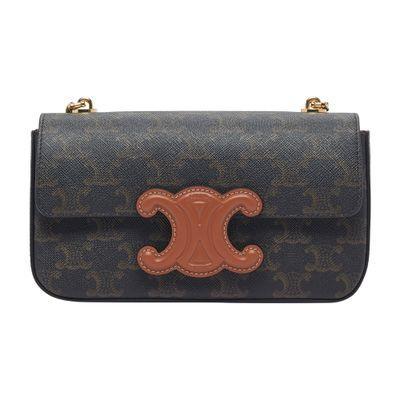 Medium supple panier in raffia and calfskin by CELINE