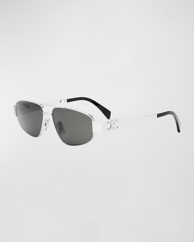 Men's Triomphe Pilot Metal Sunglasses by CELINE