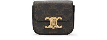 Mini Triomphe in Triomphe canvas and calfskin by CELINE