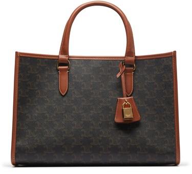 Mini horizontal cabas in Triomphe canvas and calfskin by CELINE