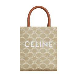 Mini vertical cabas in Triomphe canvas and calfskin by CELINE