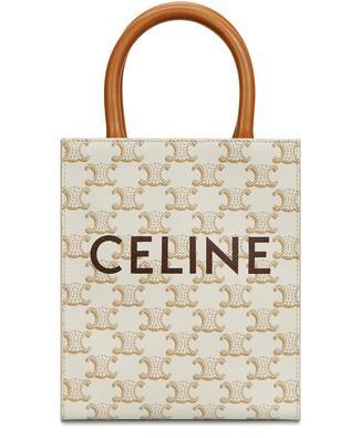 Mini vertical cabas in Triomphe canvas and calfskin by CELINE