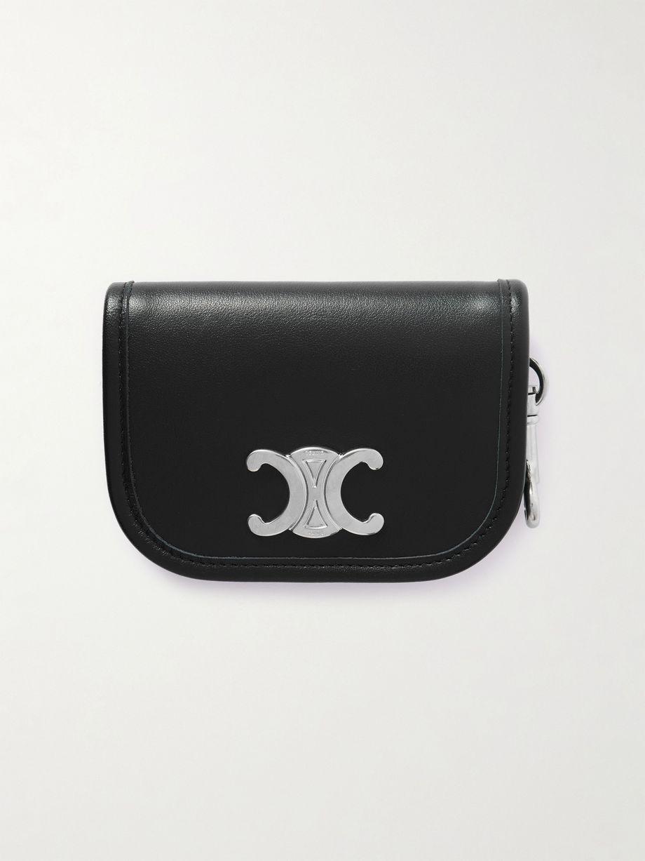 Nano Logo-Embellished Leather and Silver-Tone Keyring Wallet by CELINE