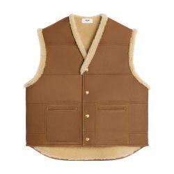 Oversized sleeveless jacket in curly lambskin by CELINE