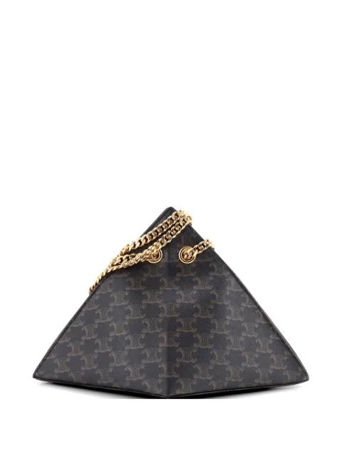 Pyramid Chain Triomphe Coated Canvas shoulder bag by CELINE 