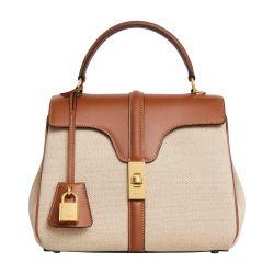 Small 16 bag in textile and natural calfskin by CELINE