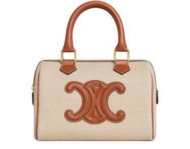 Small Boston cuir Triomphe in textile and calfskin by CELINE