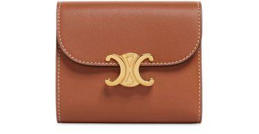 Small flap wallet in shiny smooth lambskin by CELINE
