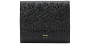 Small trifold wallet in grained calfskin by CELINE