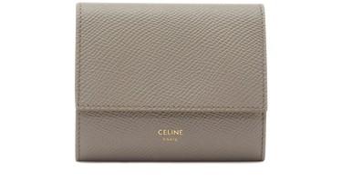 Small trifold wallet in grained calfskin by CELINE