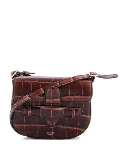 Symmetrical Shoulder Bag Crocodile Embossed Leather Mini belt bag by CELINE 