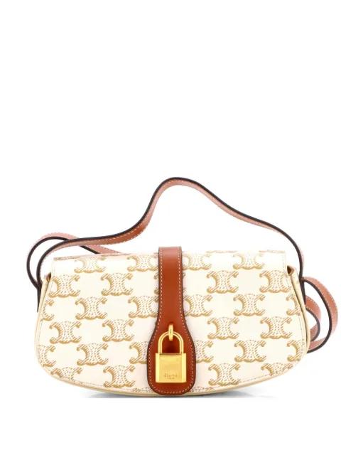 Tabou Clutch with Strap Triomphe Coated Canvas shoulder bag by CELINE 
