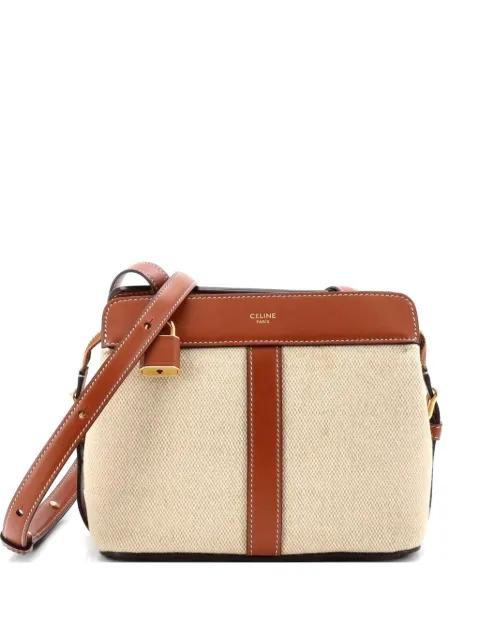 Teen Cabas De France Bag Leather and Canvas Small shoulder bag by CELINE 