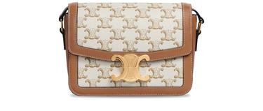 Teen Triomphe bag in Triomphe canvas and calfskin by CELINE