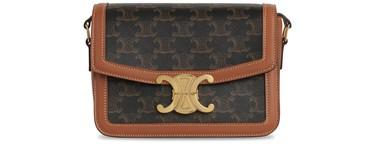 Teen Triomphe bag in Triomphe canvas and calfskin by CELINE